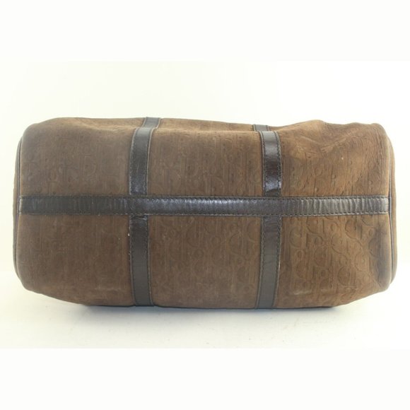Dior Brown Embossed Nubuck Suede Trotter Duffle Bag 3DD918K - Picture 5 of 11
